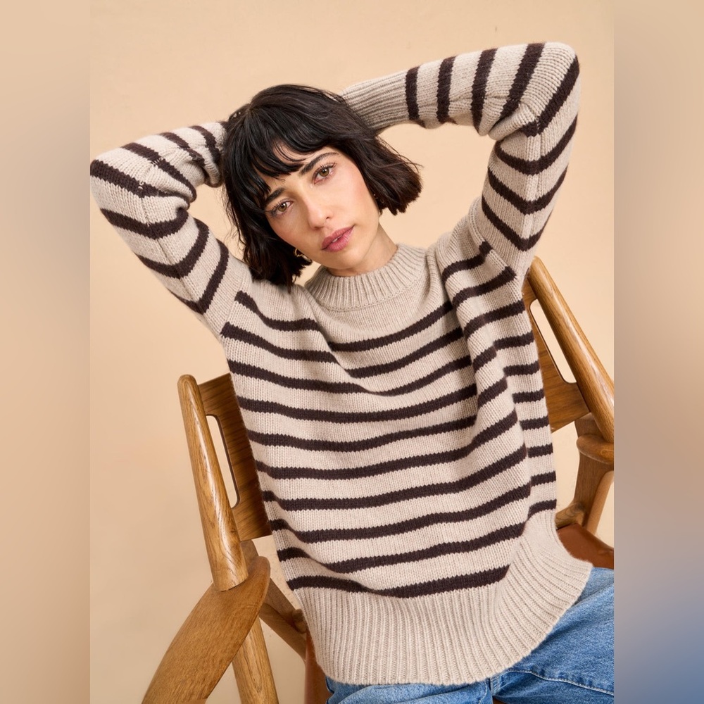 La Ligne Marin Sweater in Brown Stripes, size small!